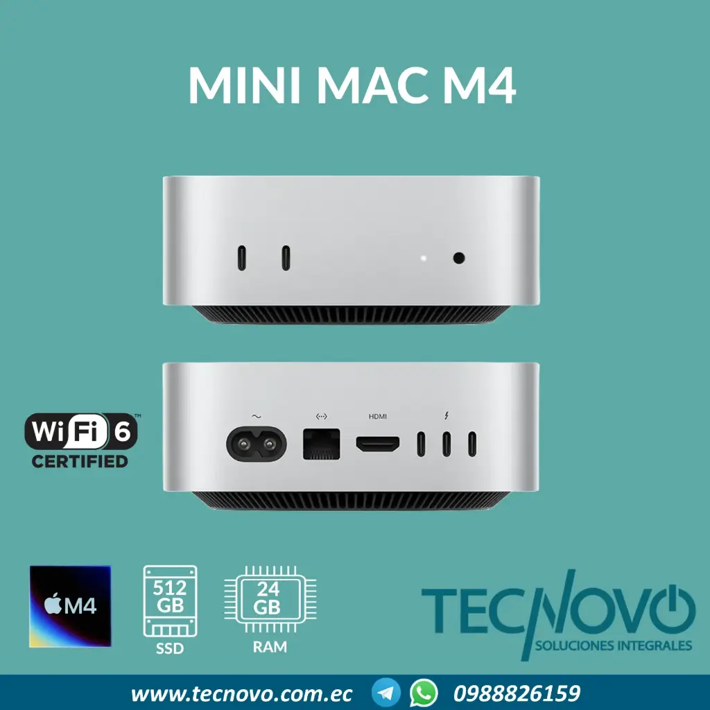 Computador Apple Mac Mini M4 10-core 10-core GPU 24GB 512GB SSD
